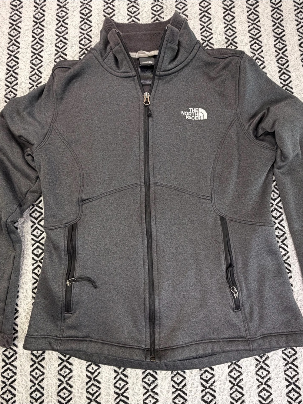 The North Face Full Zip Fleece Agave Jacket Womens Medium Gray sweatshirt M - Picture 2 of 13